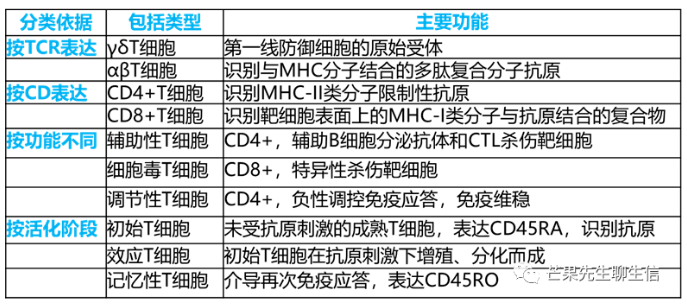 收藏贴t细胞亚群分类图谱